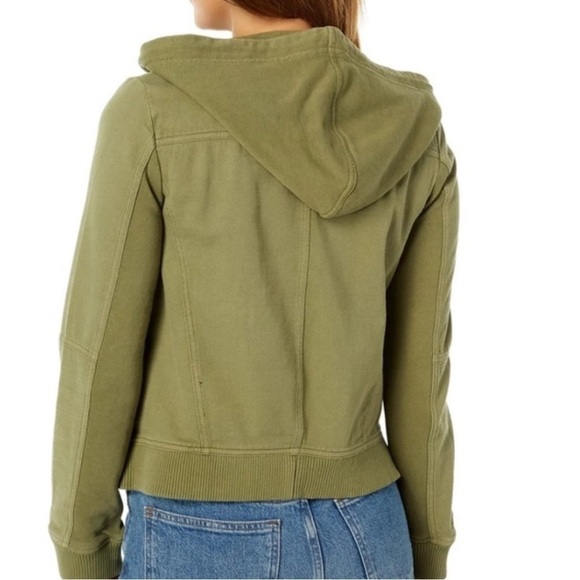 Free People We The Free Carmen Moto Jacket Green Olive Size S - Picture 17 of 17